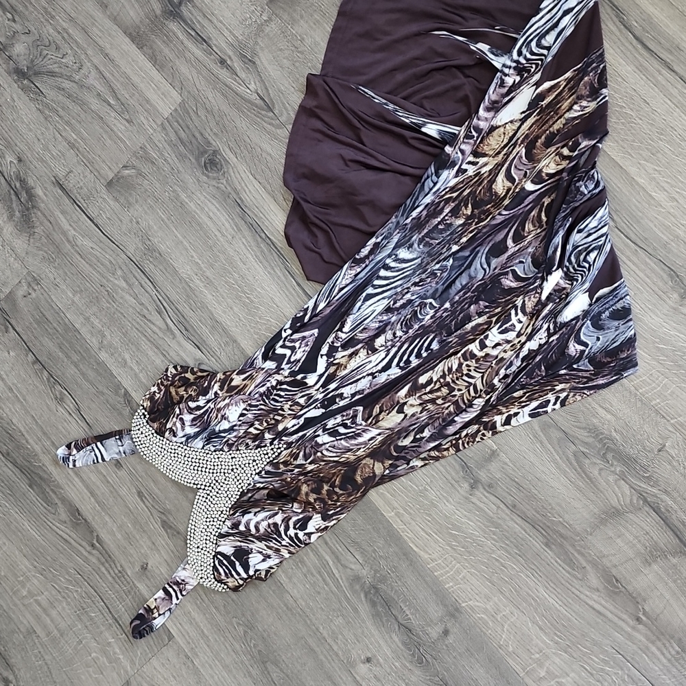 VENUS Brown and Black Maxi Dress